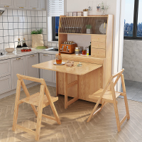 桌子 北歐折疊餐桌餐邊多功能儲物小戶型實木餐桌椅組合家用