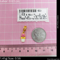 Emas 916,Loket Charm Color Dgrp 0.63cm Design:100071<X0E5X>P916C(M9)-Size: 0.56cm