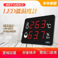 【工具達人】LED溫濕度計 工業級溫濕度計 壁掛式溫濕度計 室溫溫度計 測濕度儀器 壁掛式測溫儀(190-LEDC2)
