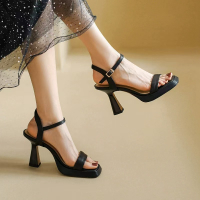 [Free Shipping] WomenS Summer Sandals With Thick Soles Square Toe High Heels Chunky Heels Waterproof