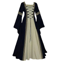 Trumpet Sleeve Retro Cosplay Costume, Vintage Cosplay Costume
