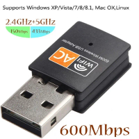 600Mbps Wiress Usb Wifi Adapter2.4Ghz+5Ghz Network Card SSS