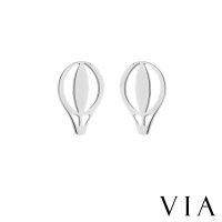 【VIA】白鋼耳釘 白鋼耳環 熱氣球耳釘/時尚系列 可愛熱氣球造型白鋼耳釘(鋼色)