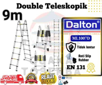 DALTON Tangga aluminium lipat teleskopik 9 meter Double teleskopik 9 meter Tangga teleskopik double
