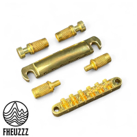Set Bridge & Tailpiece Gitar Model Gibson Les Paul SG ES Saddle Besar Tune O Matic Style Gold