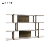 Wbert Nordic Light Luxury Modern Living Room Furniture Multi-layer Storage Display Shelf Villa Solid Wood Bookshelf
