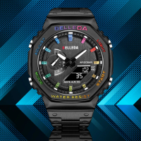 PROMO  Jam Tangan Pria BELLEDA 9529 Double Time Strap Rantai Stainless Water Resistant Watches