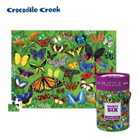 《美國 Crocodile Creek》 生物主題學習桶裝拼圖 蝴蝶世界 100片 東喬精品百貨