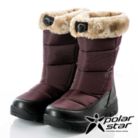 PolarStar 女保暖雪鞋『褐紫』P18628 冰爪 / 內厚鋪毛 /防滑鞋底