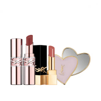 【YSL】官方直營 情挑奢華唇彩2入組(潤唇膏+緞面釉惑唇膏)