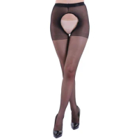 Hot sexy femme open crotch tights women thin solid crotchless pantyhose collants fantaisie femme