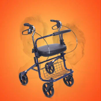 Walker Shopping Cart Elderly Trolley Collapsible Large Loadbearing Brake Design Universal Wheel Height Adjustable Thicken Walker
