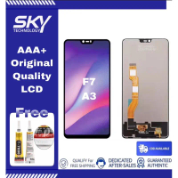 Skrin sentuh LCD gantian, untuk COD OPPO F7, SkyTech Original, yang terbaik