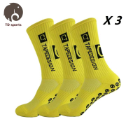 TAPEDESIGN - ถุงเท้าฟุตบอลกันลื่นสำหรับ 3คู่ สำหรับเล่นกีฬา ผู้ชายและผู้หญิง ถุงเท้ากีฬา 38-46 ฟุตบอ