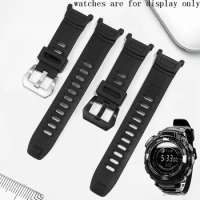CICIDD Men's Silicone Watch Strap Special Interface Black Resin Watchband For PROTREK PRG-130Y/PRW-1500Y Bracelet