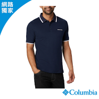 Columbia哥倫比亞 男款-防曬UPF50快排短POLO衫-深藍 UAM10300NY/JS