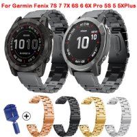 Metal Strap For Garmin Fenix 7 7S 7X 6S 6 6X Pro 5S 5 5X Plus Stainless Steel Smart Watch Wristband Quick Release Bracelet