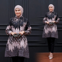 Tunik Batik Wanita Jumbo Big Size ld 120cm Modern Terbaru | Tunik Batik Modern Seragam Kantor Guru B