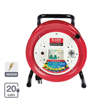 ล้อเก็บสายไฟเหล็ก 4 ช่อง VCT 3x1.5 รุ่น S231615-20 ขนาด 20 เมตร สีแดง