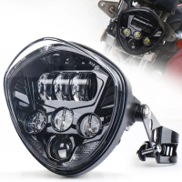 OVOVS Motorcycle Accessories 50W Headlight 7 inch with Bracket Clamp DRL Hi/Low Beam for Universal Motorcycle Honda Yamaha