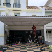 Kanopi Canopy Awning atap alderon twinwall + rangka besi hollow galvanis