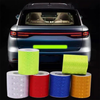 1M/3M Auto Safety Warning Sticker Reflector Protective Tape Strip Film for Trucks Auto Motorcycle Stickers Logo Reflective Film