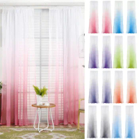 Shower Curtain Liner Extra Long 84 Door Scarf Gradient Color Tulle Window Curtain Panel Transparent Home Textiles