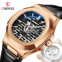 CHENXI Men Wristwatch Automatic Mechanical Military Sport Original Male Clock Top Brand Luxury Skeleton Hollow Watch Gift 8822