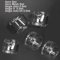 5PCS Bubble Fat Glass Tube Replacement For Aero 5ml Aero Mesh Aegis Mini Aegis X Aegis Solo Kit 5.5ml Glass Tank Container