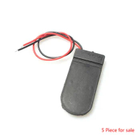 5Pcs/Lot Hold 2x CR2032 Button Coin Cell Battery Holder Case Storage Black Box 6V Wire Lead ON/OFF Switch Wholesale