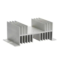 Aluminum Heat Sink 20A-60A Silver Tone Solid State Relay SSR Heat Sink Radiator For Single Phase