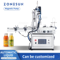 ZONESUN Automatic Liquid Filling Capping Machine Magnetic Pump Vial Spreyer Filler for Beverage Reagent Essence Lotion ZS-AFC1S