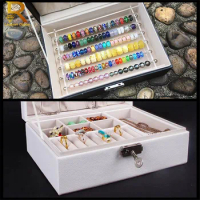 Top Chest Stackable Jewelry Box Travel Case Pandora Ring Bracelet Charms Bead Organizer Bangle Trollbeads Storage Collection Box