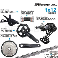 SHIMANO DEORE M6100 12speed Groupset with Shifter Rear Chain MT510 CRANKSET Bottom Bracket and 11-50T 52T Cassette Sprocket