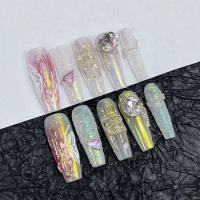 Dream Lock Butterfly Removable Reusable High Quality Handmade Press On Nails with Dreamy Style.No.EM24781