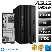 ASUS 華碩 i5 GT1030 十核商用電腦(D700SER/i5-14400/16G/1TB HDD+512G/GT1030/W11P)