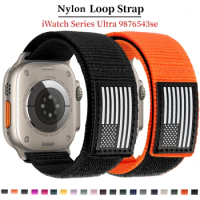 Nylon Strap For Apple Watch Band Ultra 2 1 49mm 45mm 41mm 9 8 7 Tactical Sport Band IWatch Series 6 5 4 3 2SE 44mm 40mm Bracelet