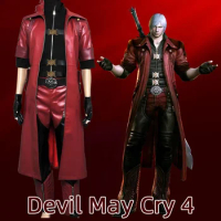 Devil May Cry 4 Dante Show Men's Clothing Everyday Leather Clothing Cosplay Costume Cos Game Anime Party Uniform Hallowen Play