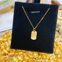 Pure 999 24K Yellow Gold Pendant Women 3D Gold Geometry Necklace Pendant 0.32g