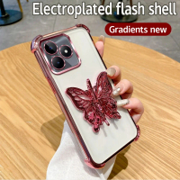Plating Shockproof 3D Butterfly Phone Holder Phone Case For Realme 8S 8 Pro 12 13 Pro+ 13 Plus 12 Li