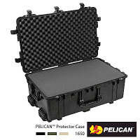 美國 PELICAN 1650 輪座拉桿氣密箱-含泡棉(黑)
