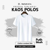 Kaos Baju Polos Putih pria Premium 100% Catton Combed 30s Tshirt