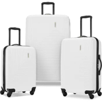 American Tourister Groove Hardside Luggage with Spinner Wheels, White, 3-Piece Set (Carry on, Medium, Large)
