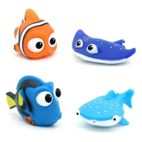 4 Pcs Toddlers Infant Swimming Pool Toys,Kid Shower Toy Baby Bath Squirt Toys,Shark Bathtub Water Toys