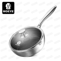 MOEYE Soup Pot 316L Stainless Steel Milk Pot Thickened Bottom Honeycomb Non-stick Cooking Pot KItchen Saucepan