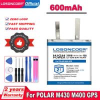 TOP LOSONCOER 600mAh Battery For POLAR M430 M400 GPS Sports Watch Batteries Free Tools