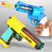 2024 New Children's Toy Gun Desert Eagle Pistol Revolver Soft Bullet Water Gun Dual Mode Launchable Party Toy Boy Birthday Gift