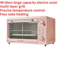 48 Liters Household Electric Oven Kitchen 60 Minutes Timer Large Capacity Pizza 100°~250°temperature Control Convection Macarons