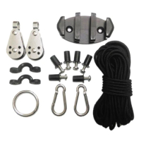 High-performance Kayak Anchor Trolley Kit System with Pulleys Deck Loops- Pad Eyes Easy Installation Kayak Accessories Dropship