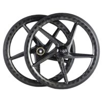 Bike Carbon Wheel 5 Spoke Bicycle Wheelset 16 20 inch 349 406 451 Rim Disc Brake Ceramic for Brompton Birdy Dahon Tern Java